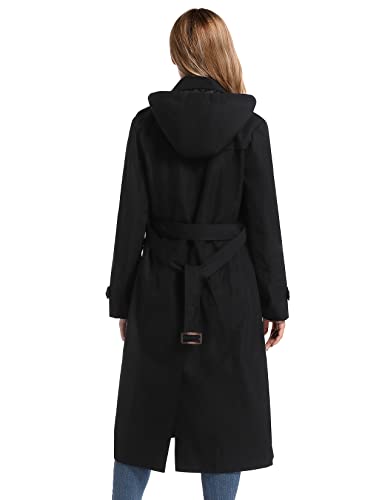 Women's Waterproof Trench Coat with Belt & Removable Hood