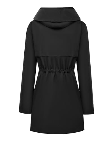 Women's Waterproof Hooded Rain Jacket, Slim Fit