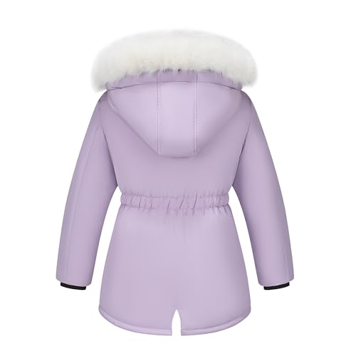Girls' Waterproof Fleece Puffer Parka Coat for Winter
