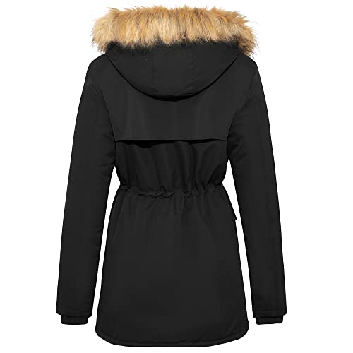 FARVALUE Women's Water-repellent Winter Puffer Jacket with Fur Hood