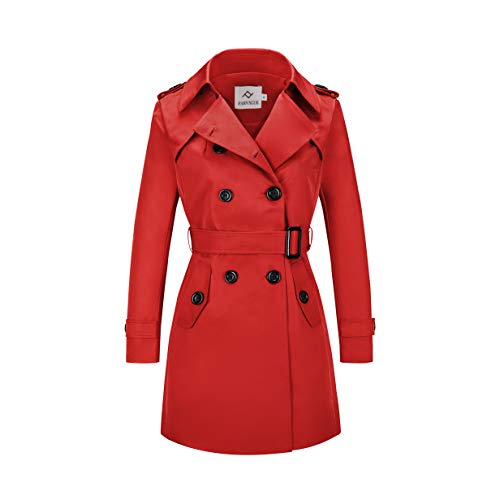 Poonyfesh Women's Waterproof Trench Coat