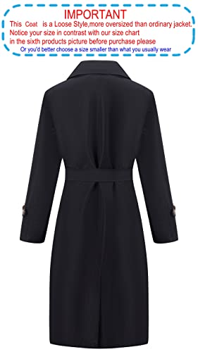RISISSIDA Women's Water Resistant Trench Coat with Belt
