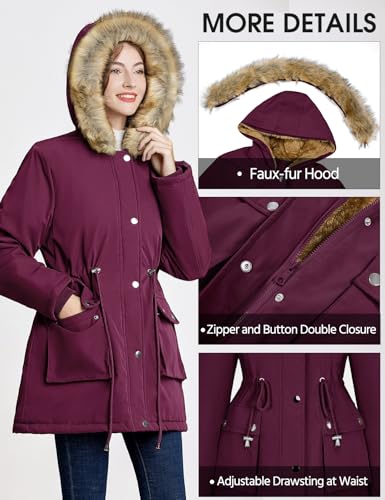 Stylish Women's Winter Parka Jackets with Hood and Pockets