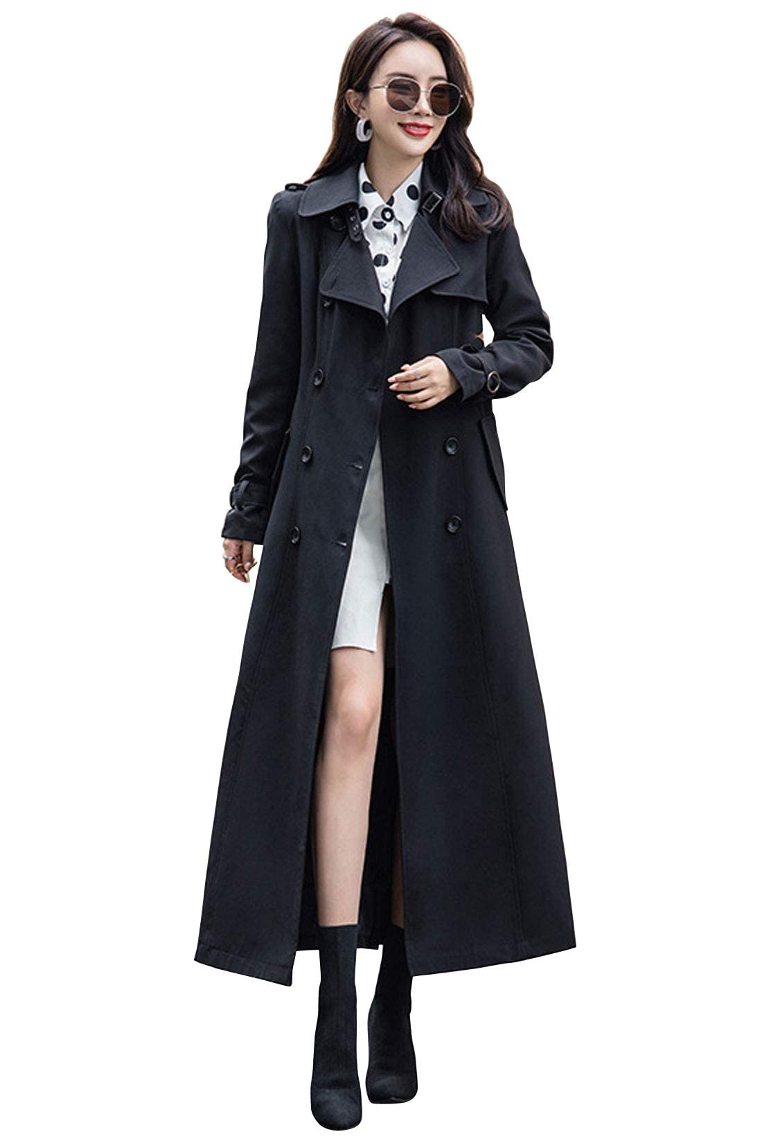 ebossy Women's Maxi Trench Coat