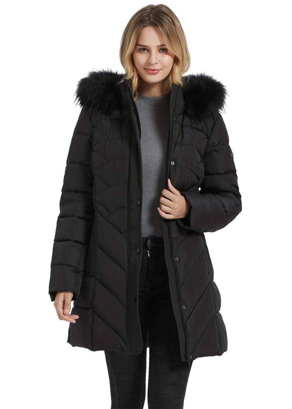 Women's Winter Parka Jacket with Pockets XS-3XL