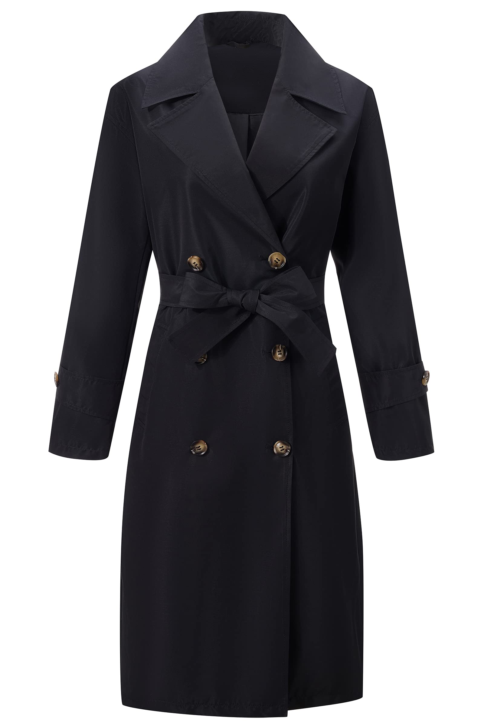 RISISSIDA Women's Water Resistant Trench Coat with Belt