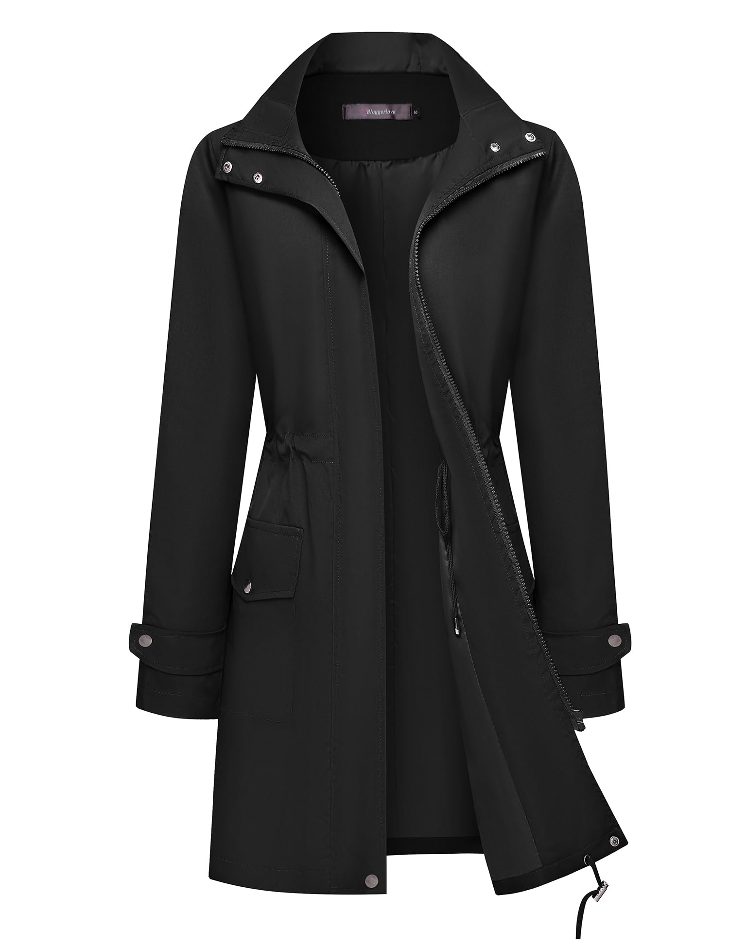 Women's Waterproof Hooded Rain Jacket, Slim Fit