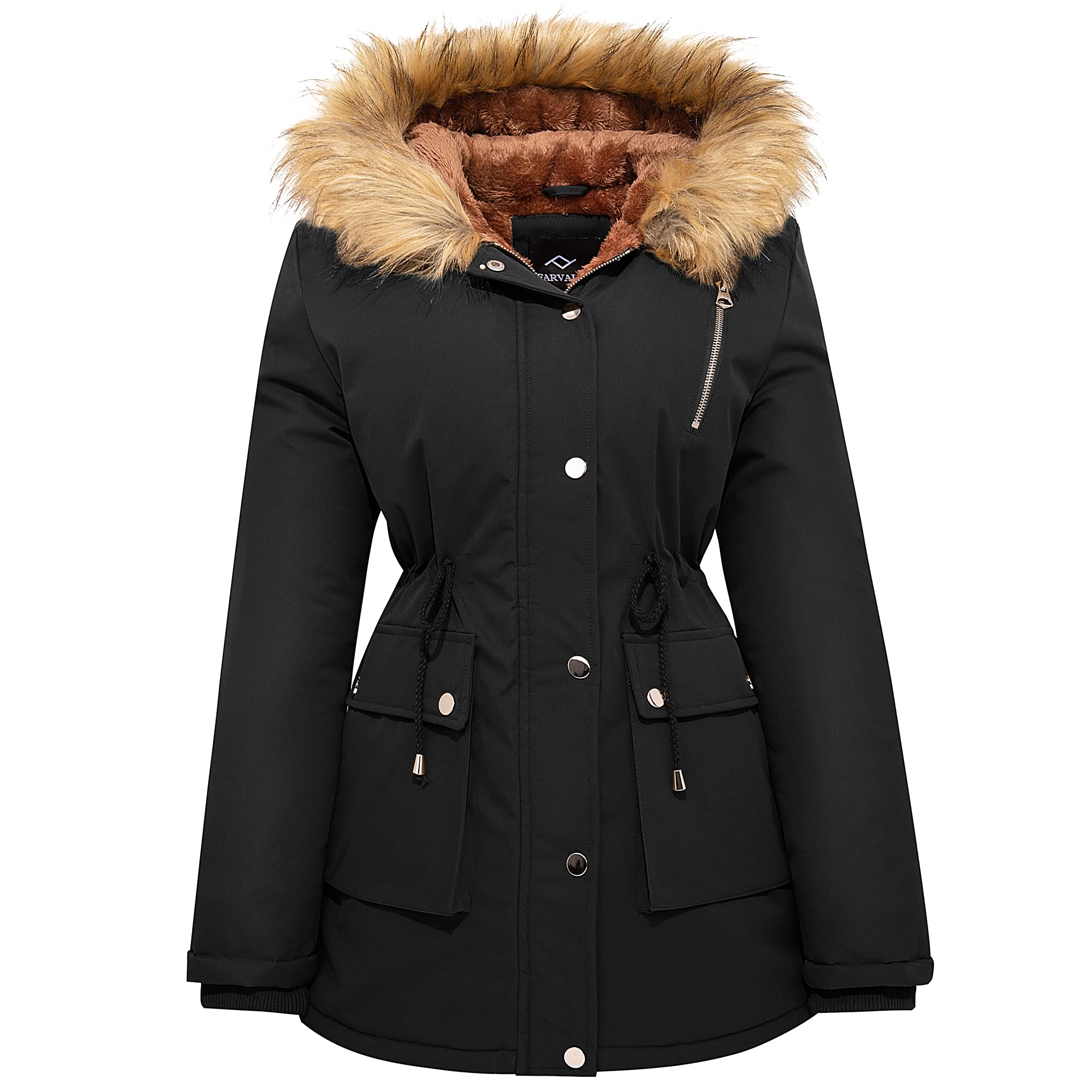 FARVALUE Women's Water-repellent Winter Puffer Jacket with Fur Hood