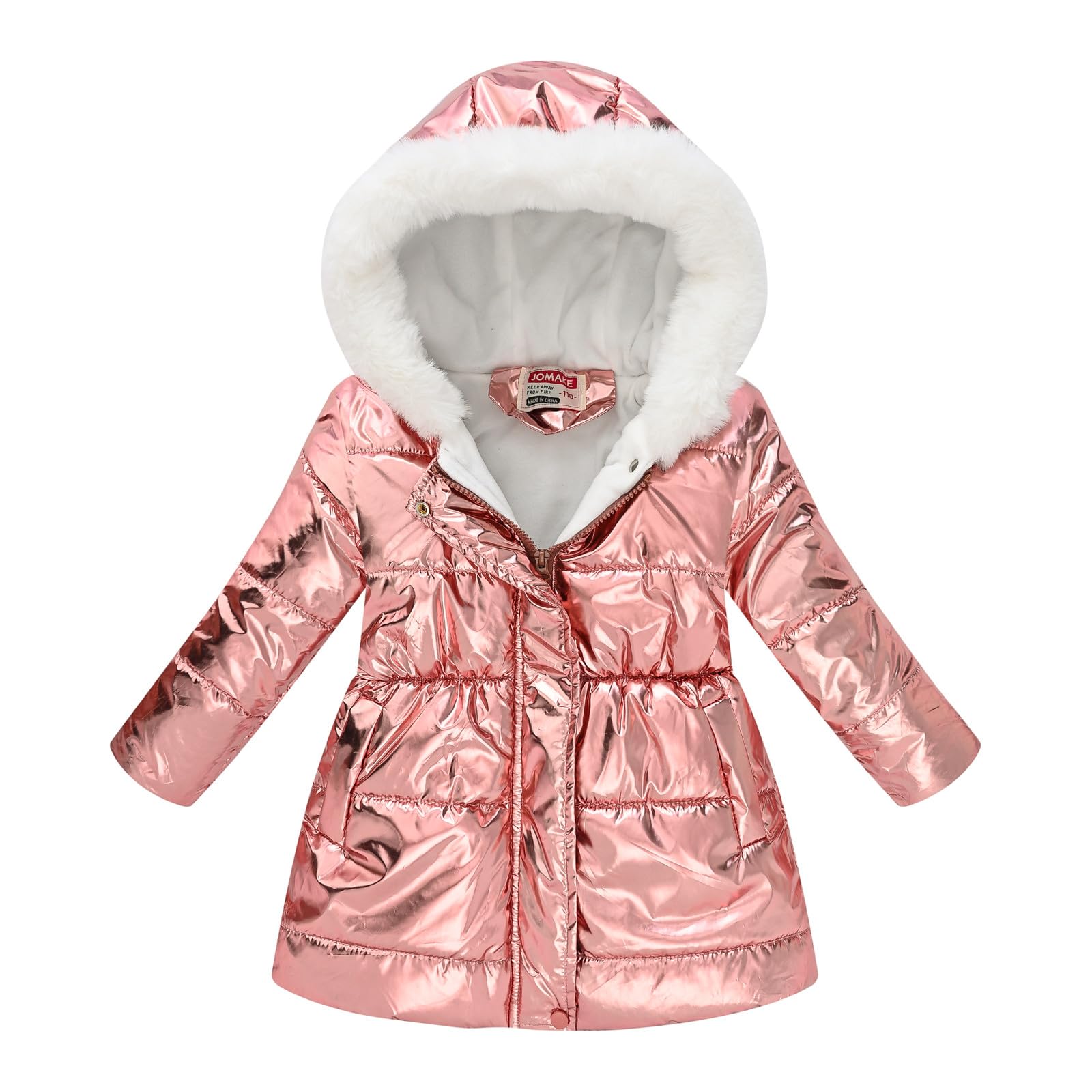 Shiny Metallic Puffer Jackets for Girls