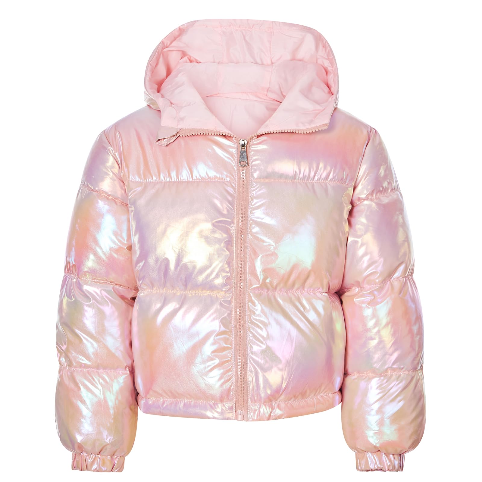 Girls Metallic Puffy Coats: Warm Winter Outerwear for 5-12 Year Olds